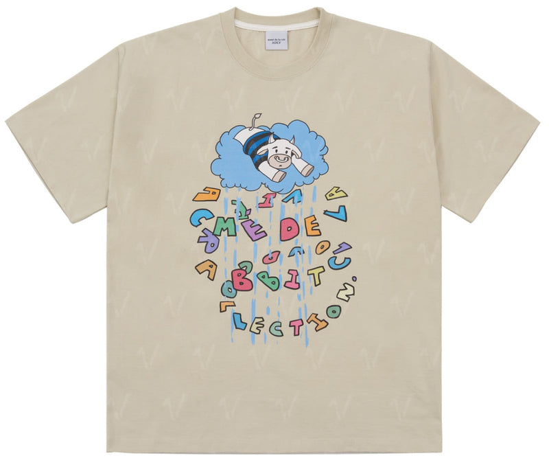 アクメドラビ(acme' de la vie) COW SHORT SLEEVE T-SHIRT IVORY