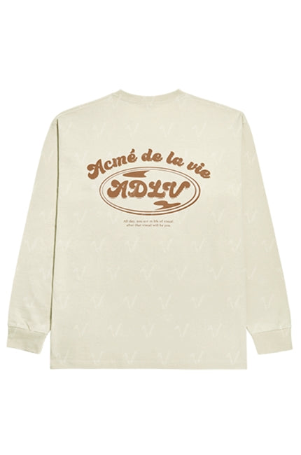 アクメドラビ(acme' de la vie)  TRIPLE LOGO LONG SLEEVE T-SHIRT BEIGE
