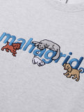 mahagrid (マハグリッド)  CATS AND DOGS SWEATSHIRT [LIGHT GREY]