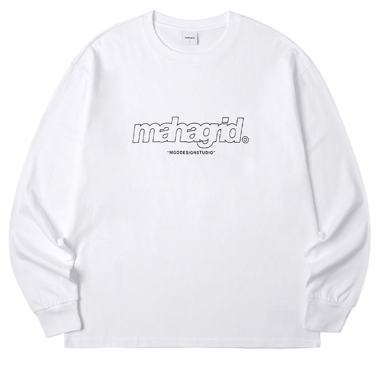 mahagrid (マハグリッド)    THIRD LOGO LS TEE MG2BSMT554A [WHITE]