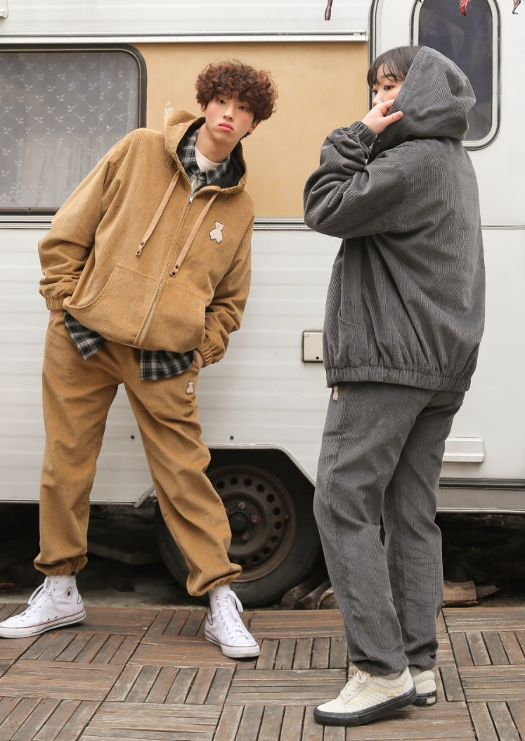 AQO_studiospace(アコスタジオスペース)   AQO BEAR CORDUROY SET UP CHARCOAL