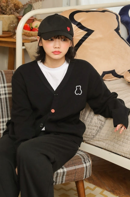 AQO_studiospace(アコスタジオスペース)  AQO BEAR CARDIGAN BLACK