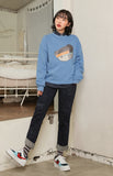 AQO_studiospace(アコスタジオスペース)  AQO CHEAK BEAR SWEATSHIRTS BLUE