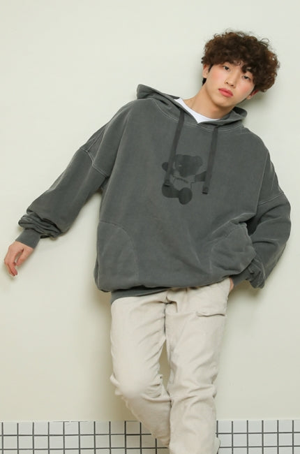 AQO_studiospace(アコスタジオスペース)  AQO PIGMENT TEDDY HOODIE BLACK