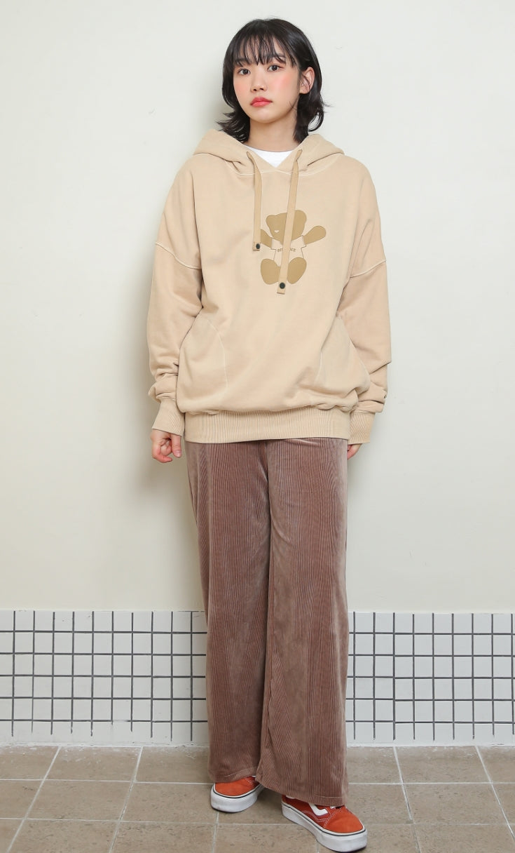 AQO_studiospace(アコスタジオスペース) AQO PIGMENT TEDDY HOODIE BEIGE