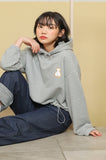 AQO_studiospace(アコスタジオスペース)  AQO BEAR LOGO CROP HOODIE GREY