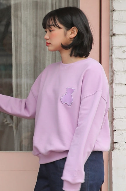 AQO_studiospace(アコスタジオスペース) AQO BEAR LOGO SWEATSHIRTS(HA) VIOLET