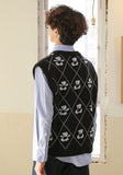 AQO_studiospace(アコスタジオスペース)  AQO BEAR PATTERN KNIT VEST BLACK