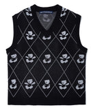 AQO_studiospace(アコスタジオスペース)  AQO BEAR PATTERN KNIT VEST BLACK