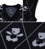 AQO_studiospace(アコスタジオスペース)  AQO BEAR PATTERN KNIT VEST BLACK