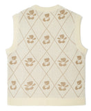 AQO_studiospace(アコスタジオスペース)  AQO BEAR PATTERN KNIT VEST IVORY