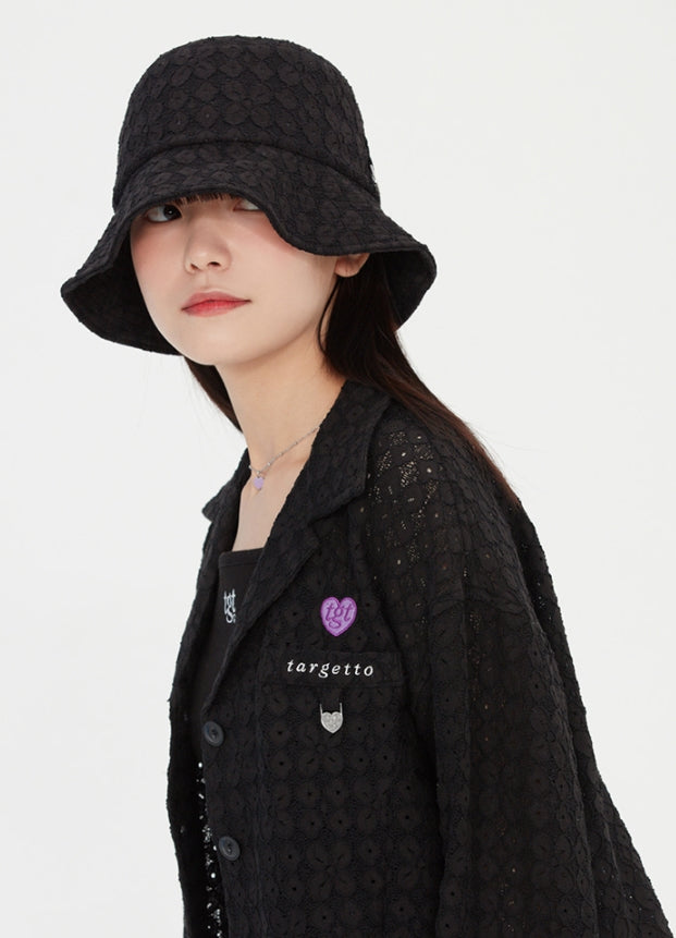 TARGETTO(ターゲット) LACE HEART RING BUCKET HAT_BLACK
