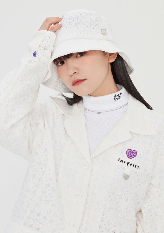 TARGETTO(ターゲット) LACE HEART RING BUCKET HAT_WHITE
