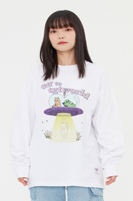 TARGETTO(ターゲット) HEART UFO LONG SLEEVE_WHITE