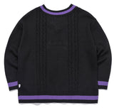TARGETTO(ターゲット) DOUBLE CABLE V NECK KNIT_BLACK