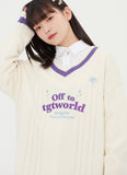 TARGETTO(ターゲット) DOUBLE CABLE V NECK KNIT_OATMEAL