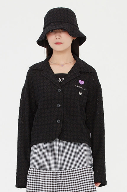 TARGETTO(ターゲット) LACE CROP BLAZER_BLACK