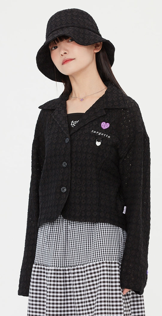 TARGETTO(ターゲット) LACE CROP BLAZER_BLACK