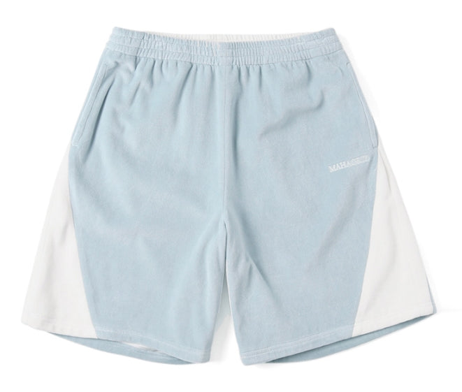 mahagrid (マハグリッド) VELOUR TRACK SHORT [BLUE]