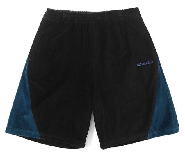 mahagrid (マハグリッド) VELOUR TRACK SHORT [BLACK]
