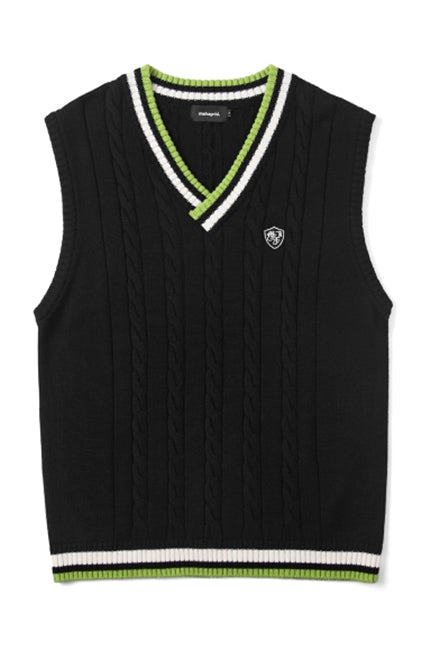 mahagrid (マハグリッド) CABLE KNIT VEST [BLACK]