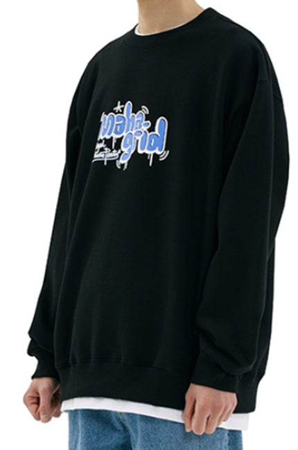 mahagrid (マハグリッド)  HANDSTYLE LOGO SWEATSHIRT [BLACK]