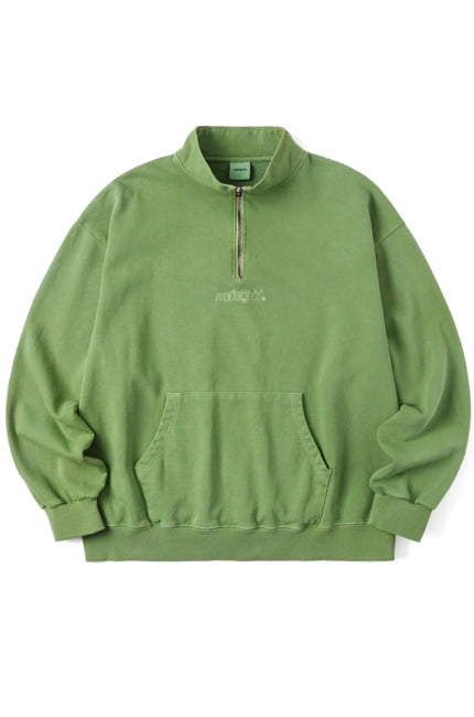 mahagrid (マハグリッド)  HALF ZIP PIGMENT SWEATSHIRT [OLIVE]