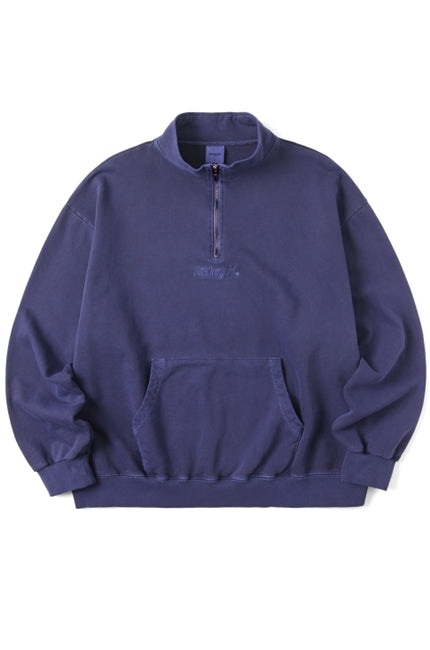 mahagrid (マハグリッド)  HALF ZIP PIGMENT SWEATSHIRT [NAVY]