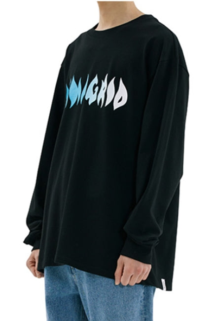 mahagrid (マハグリッド)  FIRE LOGO LS TEE [BLACK]