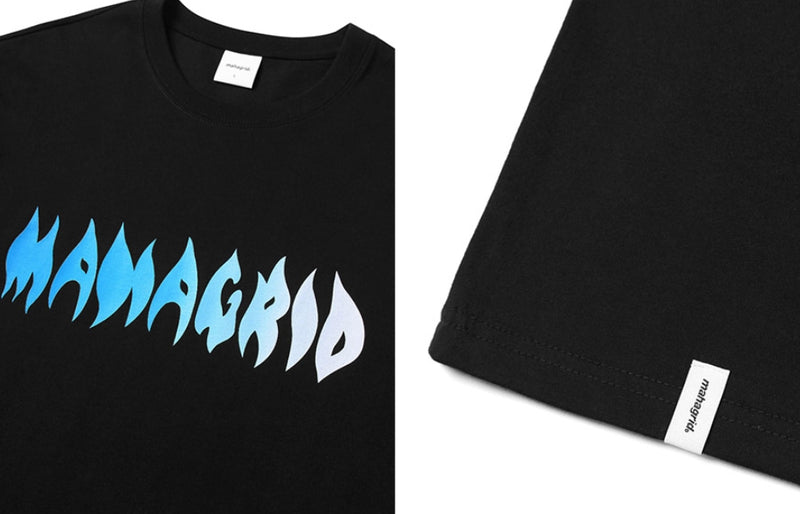 mahagrid (マハグリッド)  FIRE LOGO LS TEE [BLACK]