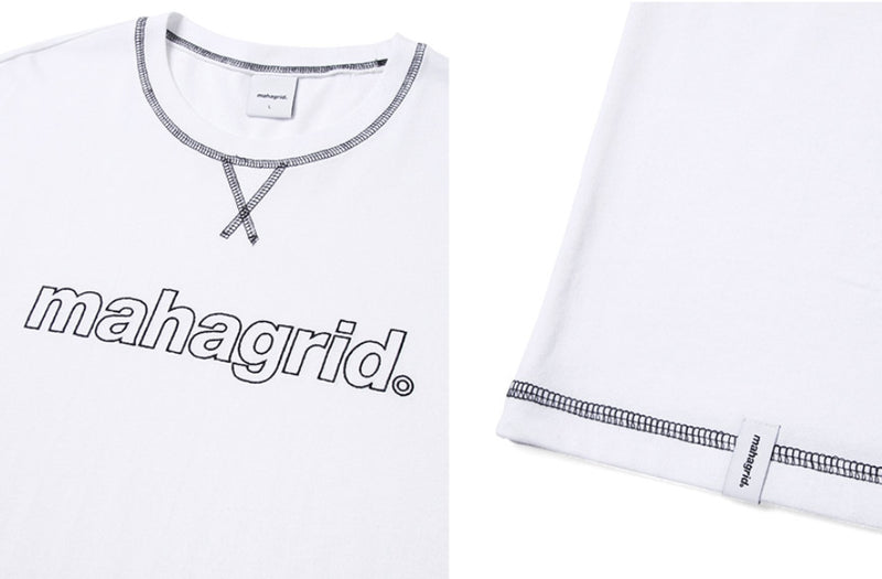 mahagrid (マハグリッド)  BIG STITCH LS TEE [WHITE]