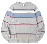 mahagrid (マハグリッド)  OL LOGO STRIPED LS TEE [GREY]