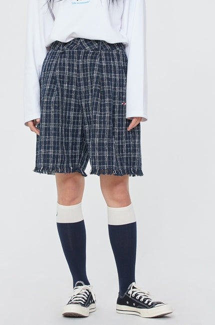 ロマンティッククラウン(ROMANTIC CROWN) WOMAN TWEED SHORTS_NAVY