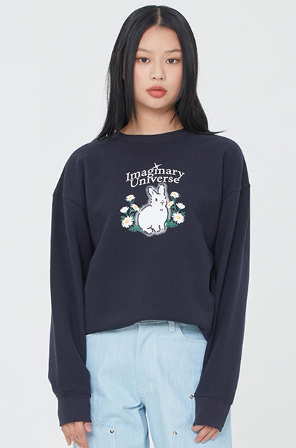 ロマンティッククラウン(ROMANTIC CROWN) WOMAN RABBIT SWEAT SHIRT_NAVY