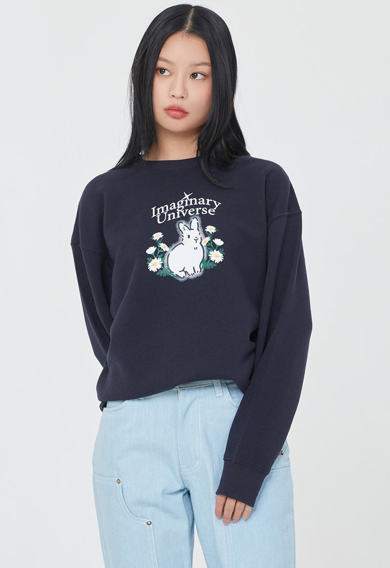 ロマンティッククラウン(ROMANTIC CROWN) WOMAN RABBIT SWEAT SHIRT_NAVY