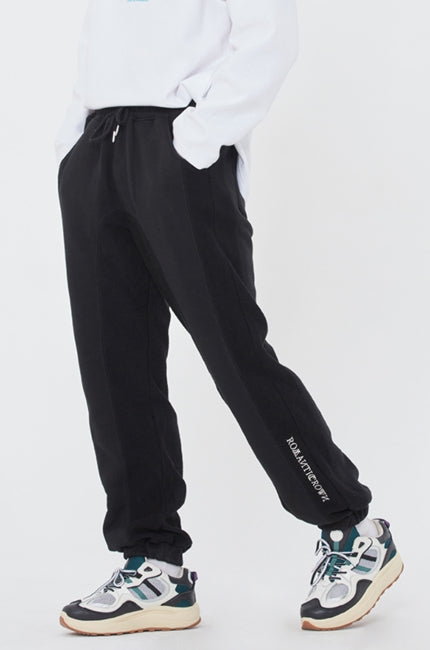 ロマンティッククラウン(ROMANTIC CROWN) REVERSE STITCH SWEAT PANTS_BLACK