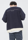 ロマンティッククラウン(ROMANTIC CROWN) ROUND NECK COTTON CARDIGAN_NAVY