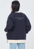 ロマンティッククラウン(ROMANTIC CROWN) ROUND NECK COTTON CARDIGAN_NAVY