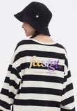 TARGETTO(ターゲット)  [FRIZMWORKS X TGT]STRIPE HENLY NECK SWEAT SHIRT_BLACK