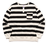 TARGETTO(ターゲット)  [FRIZMWORKS X TGT]STRIPE HENLY NECK SWEAT SHIRT_BLACK