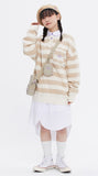 TARGETTO(ターゲット)  [FRIZMWORKS X TGT]STRIPE HENLY NECK SWEAT SHIRT_BEIGE