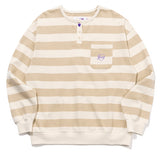 TARGETTO(ターゲット)  [FRIZMWORKS X TGT]STRIPE HENLY NECK SWEAT SHIRT_BEIGE