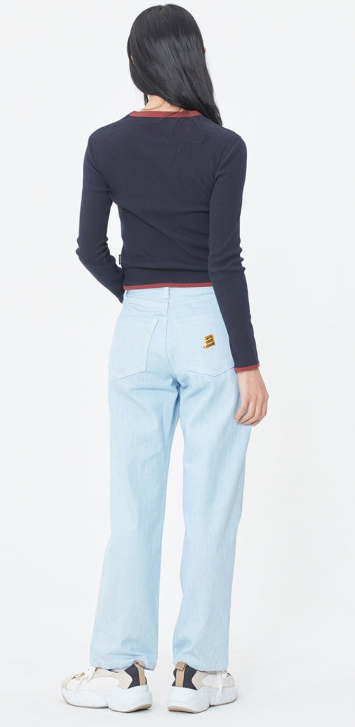 ロマンティッククラウン(ROMANTIC CROWN) WOMAN RIBBED LONG SLEEVES_NAVY