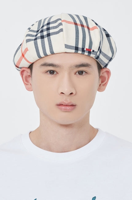 ロマンティッククラウン(ROMANTIC CROWN) CLACK CHECK NEWSBOY CAP_OATMEAL