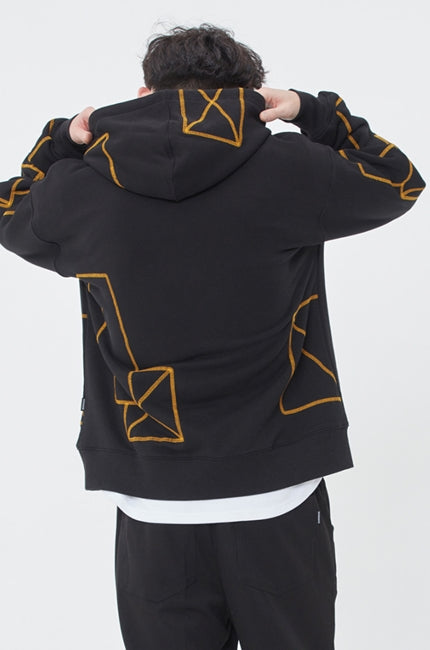 ロマンティッククラウン(ROMANTIC CROWN) FIGURE STITCH HOODIE_BLACK