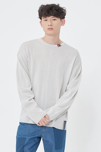 ロマンティッククラウン(ROMANTIC CROWN) BASIC KNIT LONG SLEEVES_MELANGE IVORY