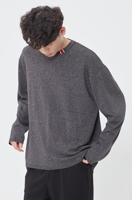 ロマンティッククラウン(ROMANTIC CROWN) BASIC KNIT LONG SLEEVES_CHARCOAL