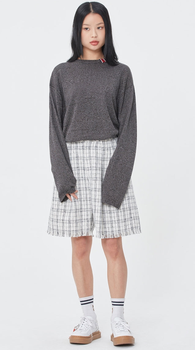 ロマンティッククラウン(ROMANTIC CROWN) BASIC KNIT LONG SLEEVES_CHARCOAL