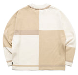 ロマンティッククラウン(ROMANTIC CROWN) CONTRAST KNIT POLO_BEIGE