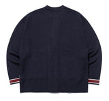 ロマンティッククラウン(ROMANTIC CROWN) ROUND NECK POCKET CARDIGAN_NAVY